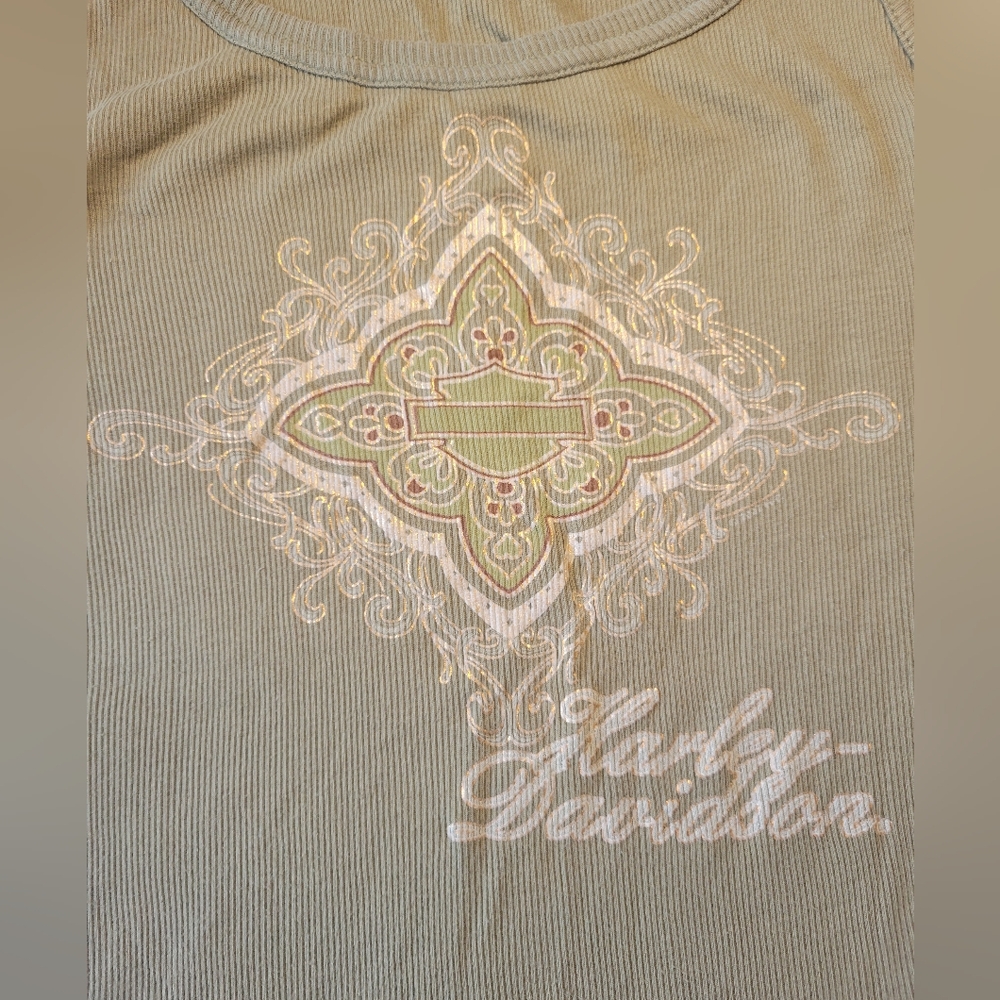 Harley-Davidson Dark Green Embellished Tank Top - Picture 2 of 5